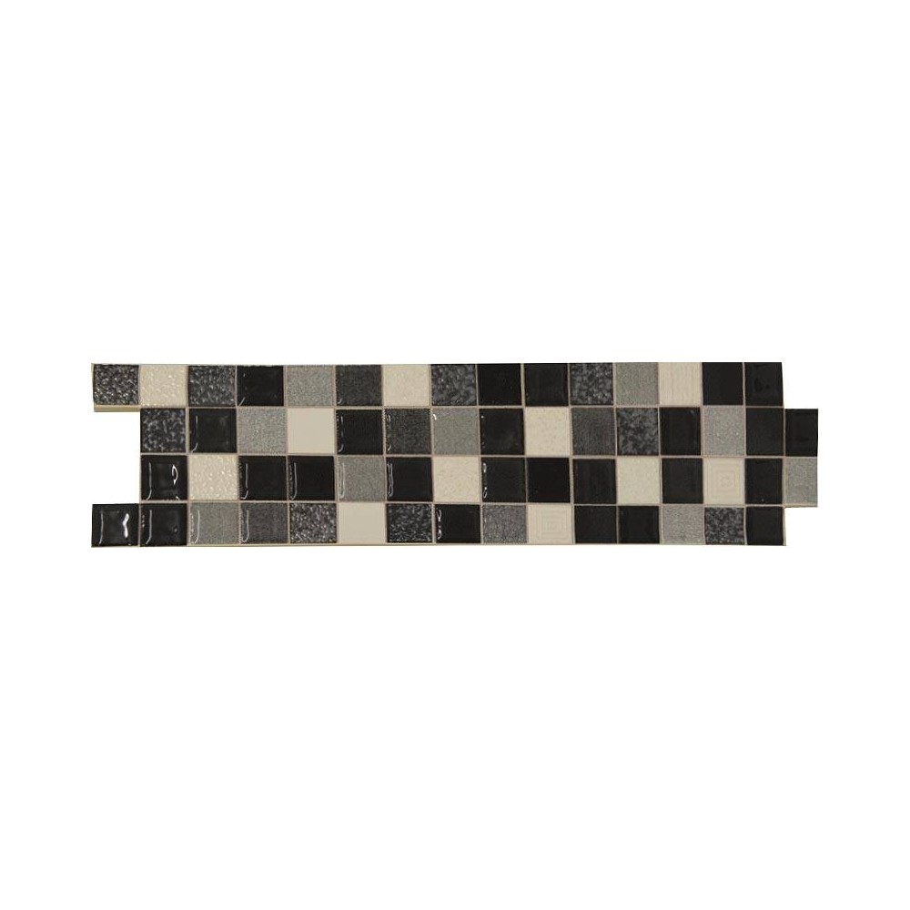 Frise noir gris blanc mosaique 25x6.5 - La pièce