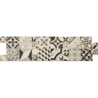 Frise gris noir blanc imitation carreau ciment 25x6.5 - La pièce
