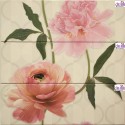 Carrelage pivoine rose blanc 60x60 - La pièce