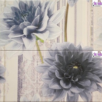 Décor carrelage Dahlia bleu 50x50 cm - Le décor