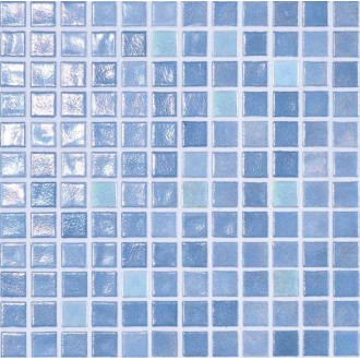 Mosaique piscine bleu nacré mélange phosphorescent 31.6x31.6 cm Mosavit Iridis Fosvit - Paquet 1 m²