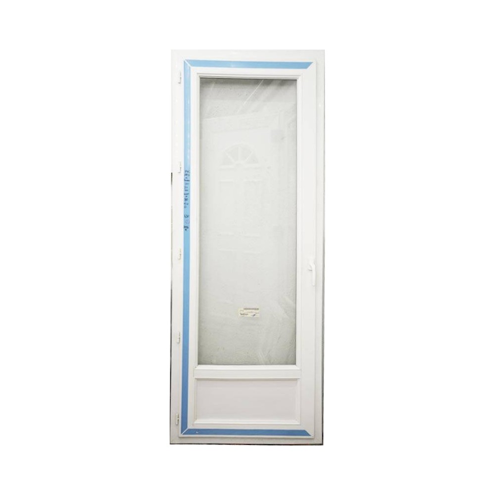 Porte fenêtre vitrée pvc 215x80 cm blanc avec soubassement