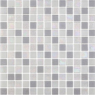 Emaux de verre blanc, blanc nacré et gris métallisé 33.5x33.5 cm Togama Sidney - Paquet 2 m2