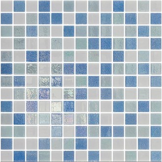 Emaux de verre blanc, bleu nacré et vert nacré 33.5x33.5 cm Togama Baltic - Paquet 2 m2