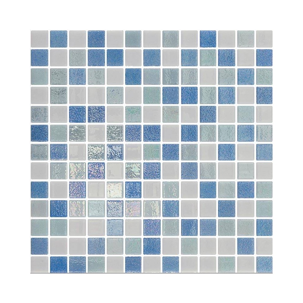 Emaux de verre blanc, bleu nacré et vert nacré 33.5x33.5 cm Togama Baltic - Paquet 2 m2
