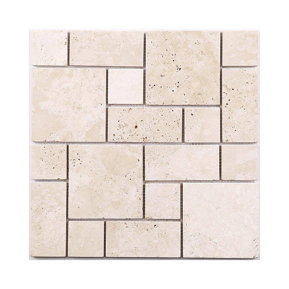 Mosaique mur / sol Travertin beige vieilli 30.5x30.50 cm Mat Inter Saule – La Plaque