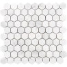 Mosaique mur / sol Hexagone marbre carrare blanc 30x29 cm Mat Inter – La Plaque
