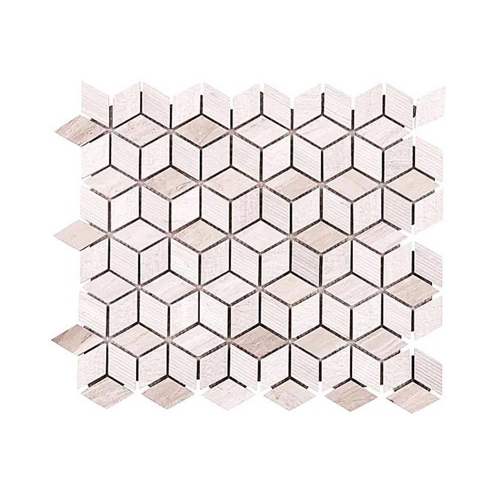 Mosaique mur / sol Geométrique marbre beige gris 30x30 cm Mat Inter – La  Plaque