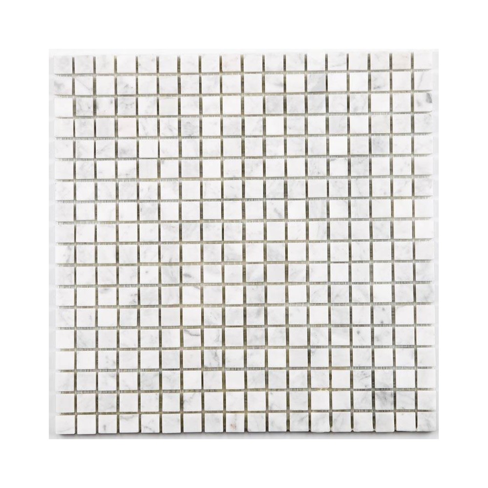 Mosaique mur / sol carré marbre carrare blanc 30x30 cm Mat Inter – La Plaque