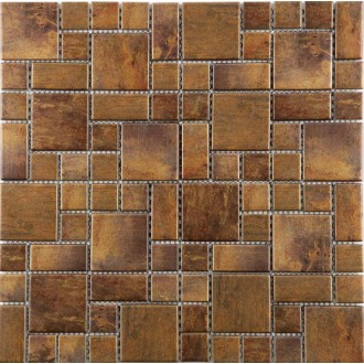 Mosaique mur Métal cuivre marron 30.5x30.5 cm Mat Inter Sacha – La Plaque