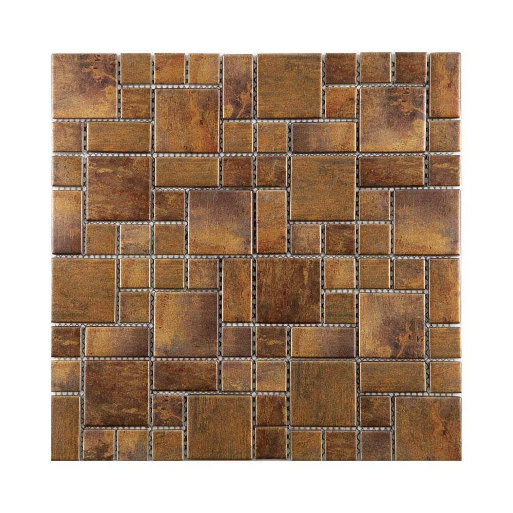 Mosaique mur Métal cuivre marron 30.5x30.5 cm Mat Inter Sacha – La Plaque