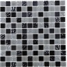 Mosaique mur verre noir gris argent 30x30 cm Mat Inter – La Plaque