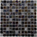 Mosaique mur verre noir ardoise 30x30 cm Mat Inter - La Plaque