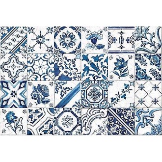 Carrelage bleu imitation ciment 20x20 Estilker HP-16 Puzzle - Paquet 24 carreaux