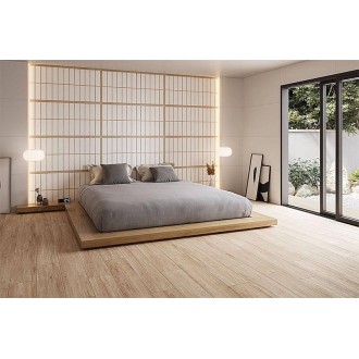 Carrelage bois aspect bambou blanc 60x120 Ibero Hikari Art White - Paquet 1.44 m2