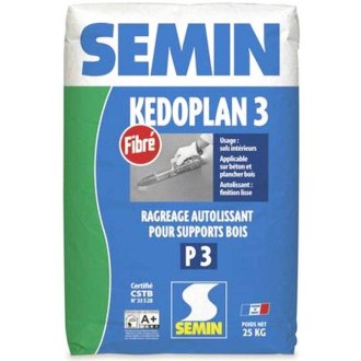 Ragréage sol autolissant Kedoplan 3 Fibre Semin A00759 - Sac 25 kg