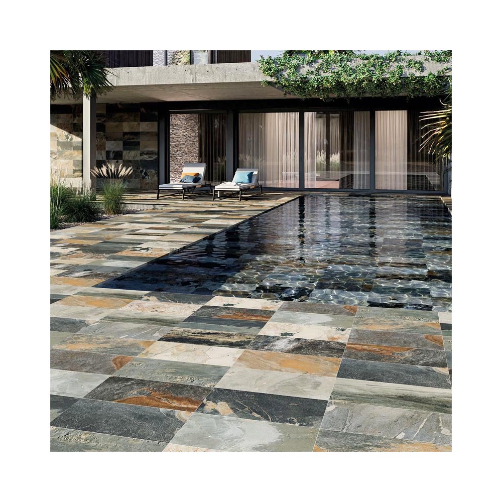 Carrelage piscine antidérapant effet pierre naturelle 30x60 New Tiles Bali - Paquet 1.26 m2