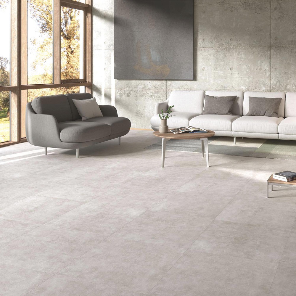 Carrelage gris 100x100 New Tiles Concrete Grey - Paquet 2 m2