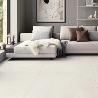 Carrelage blanc 100x100 New Tiles Concrete Snow - Paquet 2 m2