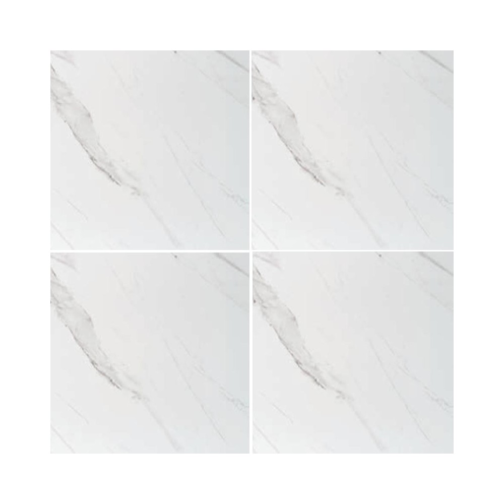 Carrelage blanc gris marbré 45x45 Ktl Ceramica Hera blanco - Paquet 1.42 m2