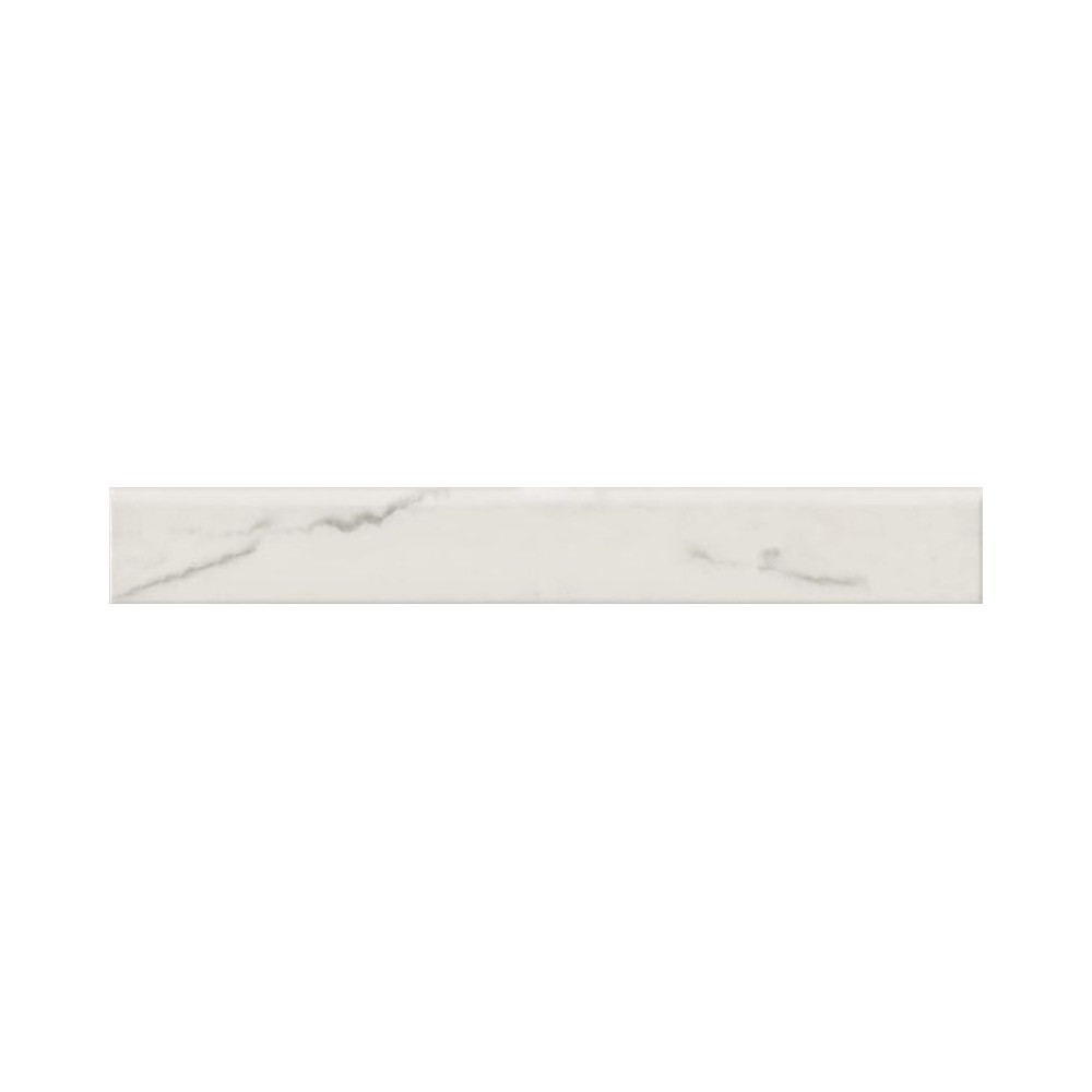 Plinthe blanc gris marbré brillant grès cérame 8x60 – Paquet 21 pièces