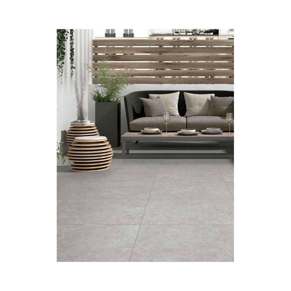 Carrelage gris effet béton 60x60 Vitacer Ridefort grey - Paquet 1.44 m2