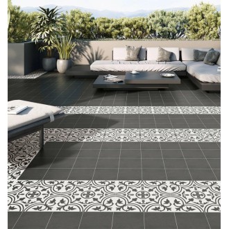 Carrelage noir imitation ciment 20x20 Squares San Pietro - Paquet 1 m2