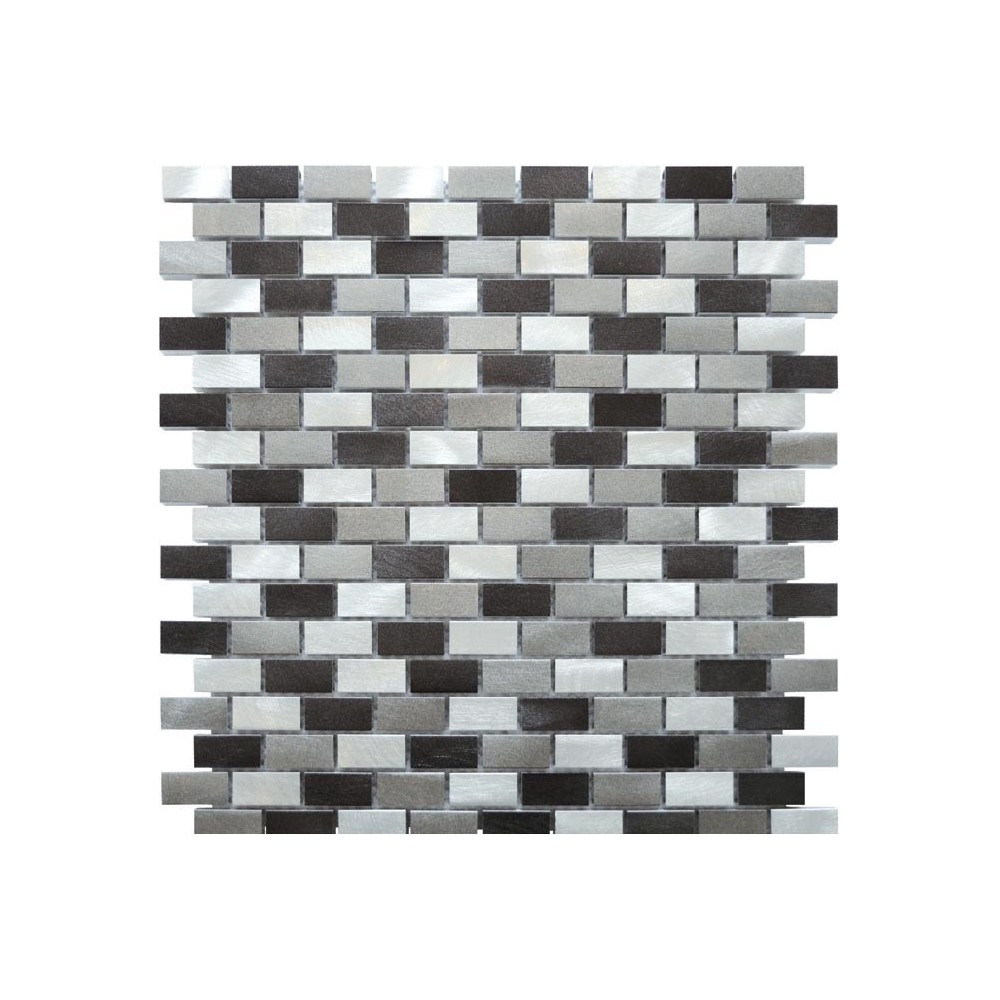 Mosaique alu gris noir 30x30 cm - La Plaque