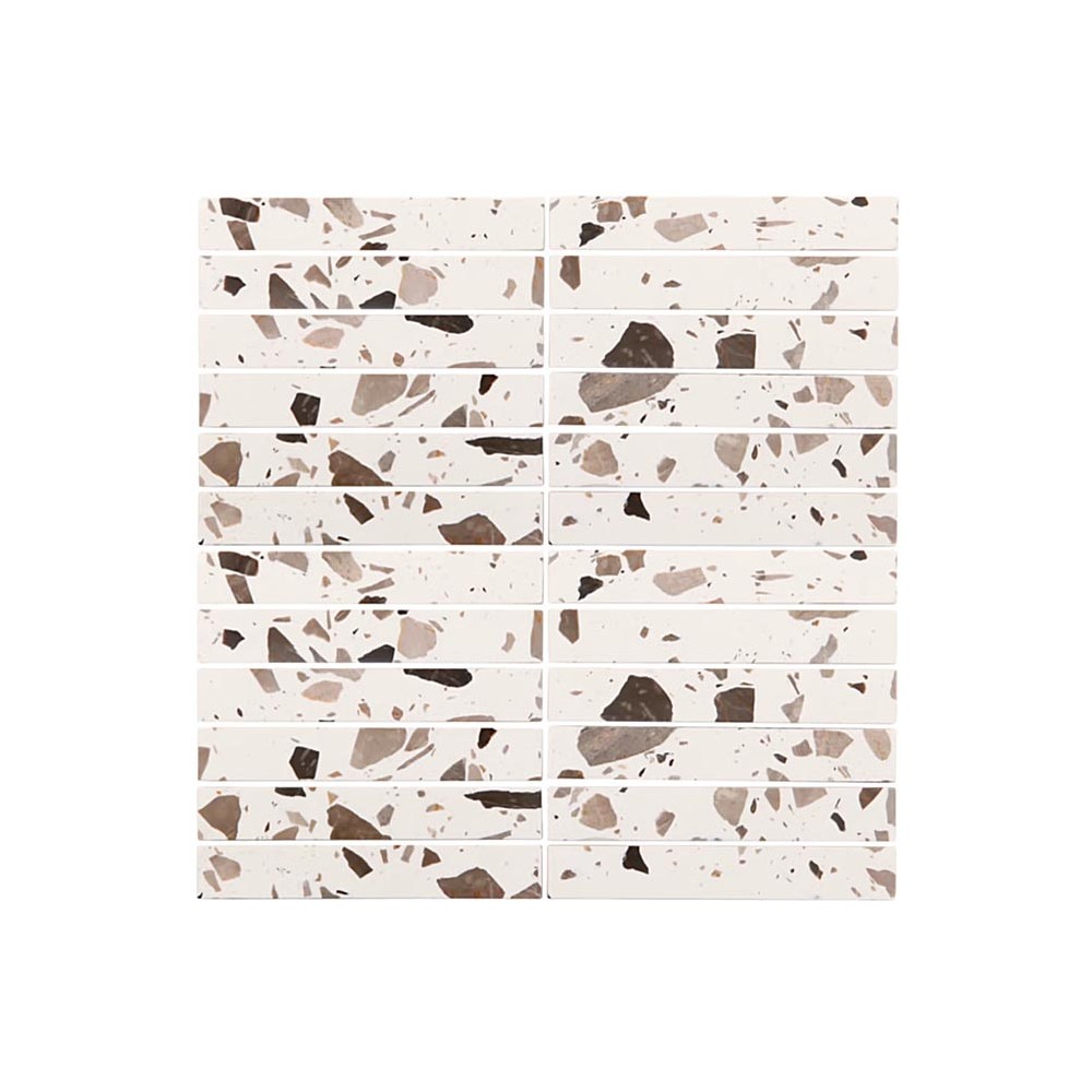 Mosaique mur / sol Terrazzo blanc moucheté  30x30 cm Mat Inter – La Plaque