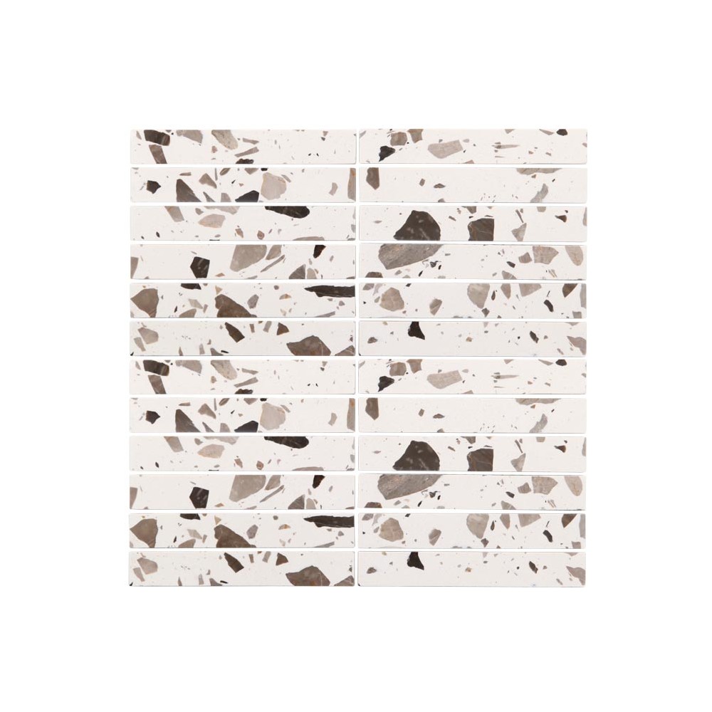 Mosaique mur / sol Terrazzo blanc moucheté  30x30 cm Mat Inter – La Plaque