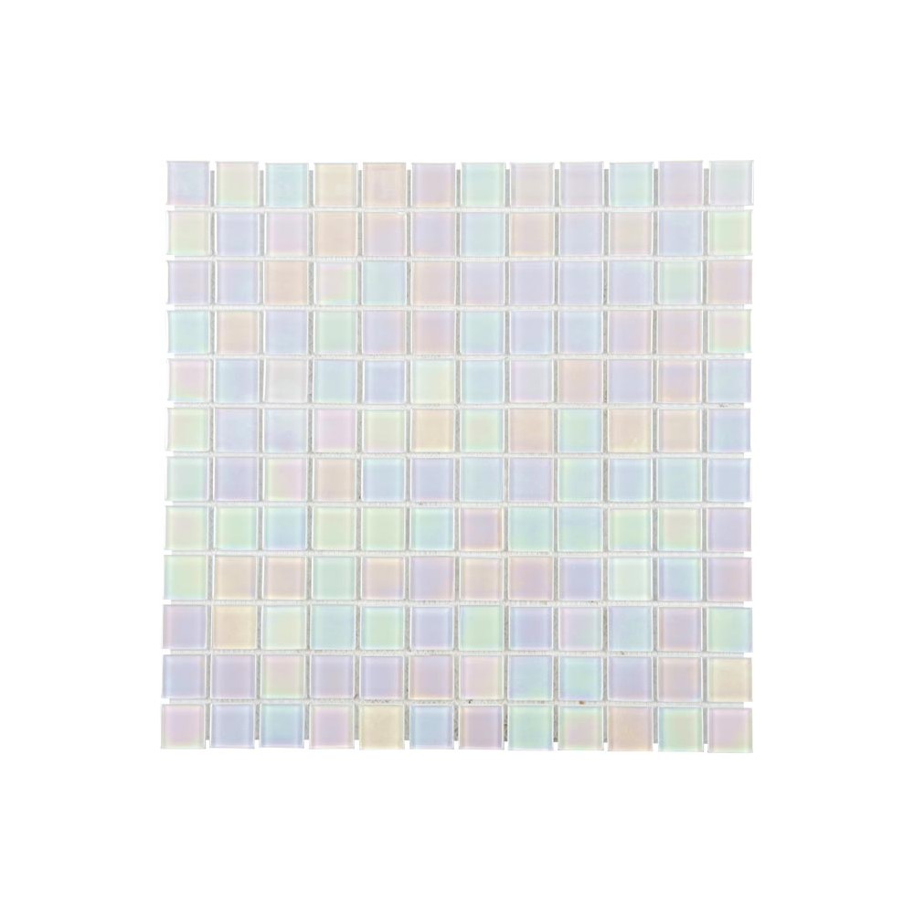 Mosaique mur verre blanc transparent 30x30 cm Mat Inter - La Plaque