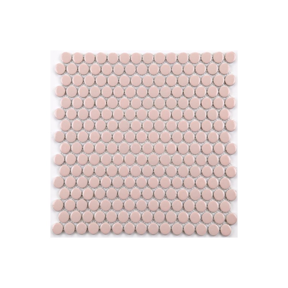 Mosaique mur pastille rose 31.5x29.1 cm Mat Inter – La Plaque