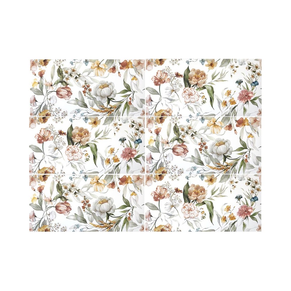 Carrelage fleurs 90x120 cm Harmony - Le décor