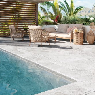 carrelage piscine antiderapant gris clair 37.5x78 ceramica mayor cupira hueso paquet 1.125 m2