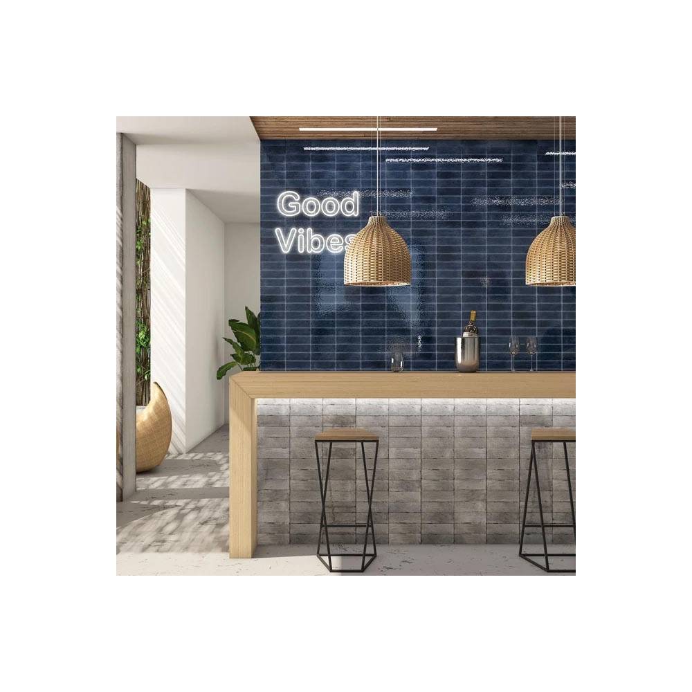 carrelage bleu 7.5x22.5 estudio ceramico stucci blue navy paquet 0.52 m2