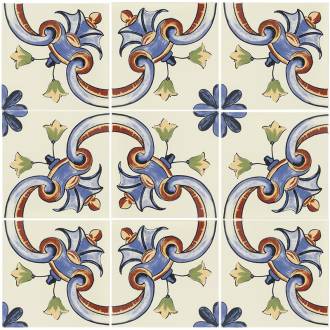 carrelage andalou fleur multicolore 20x20 paquet 1 m2