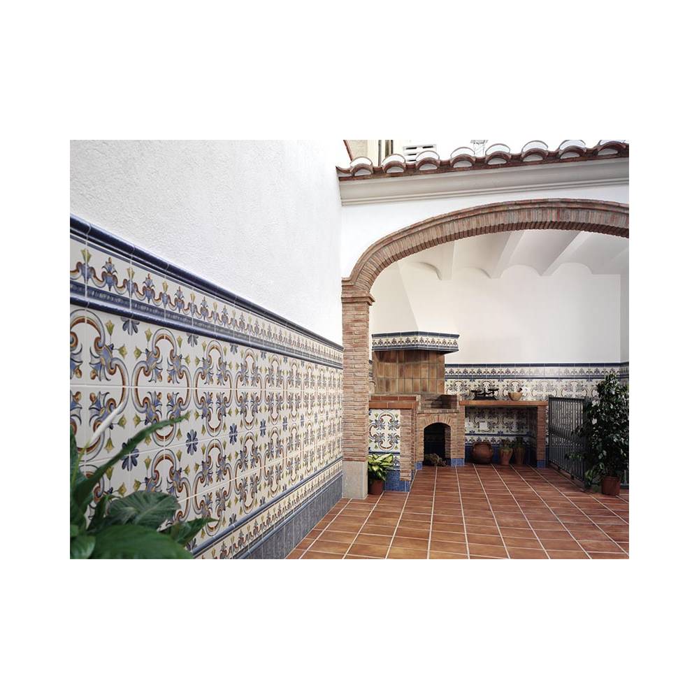 carrelage andalou fleur multicolore 20x20 paquet 1 m2