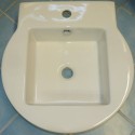 Vasque ronde intérieur carré blanc à poser 50x53 cm