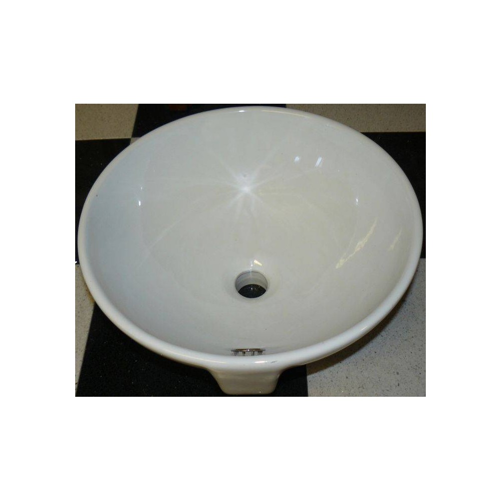 Vasque ronde blanche à poser - 40x40 cm 