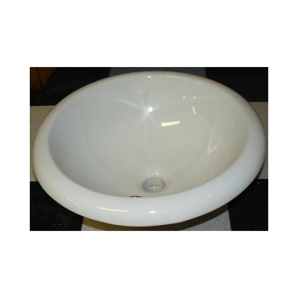 Vasque ronde blanche à encastrer - 45x45 cm 