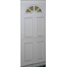Porte d'entrée pvc blanc vitrage demi-lune hauteur 215 x 90 largeur droite 