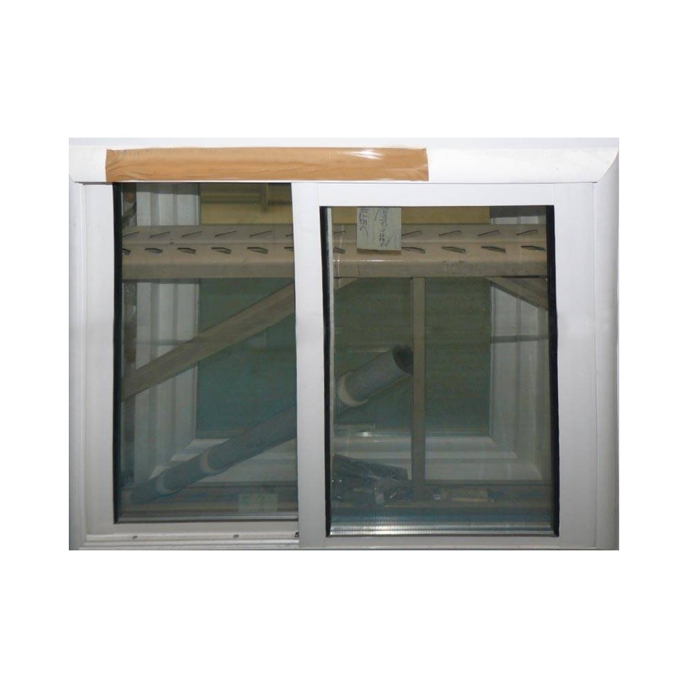 Fenêtre coulissante alu blanc double vitrage 2 vantaux hauteur 145 x 100 largeur  