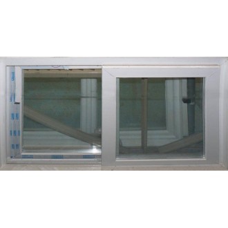Fenêtre coulissante pvc blanc rénovation 2 vantaux hauteur 125 x 140 largeur 