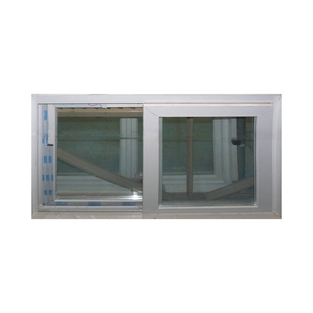 Fenêtre coulissante pvc blanc rénovation 2 vantaux hauteur 125 x 140 largeur 