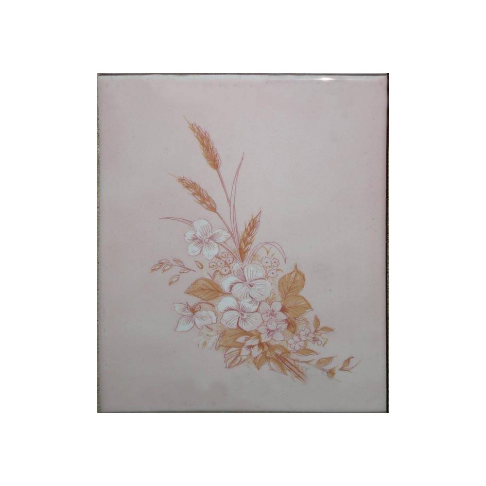 Faïence violette Décor fleur ble 15x20 Zakarini - Paquet 1 m²  