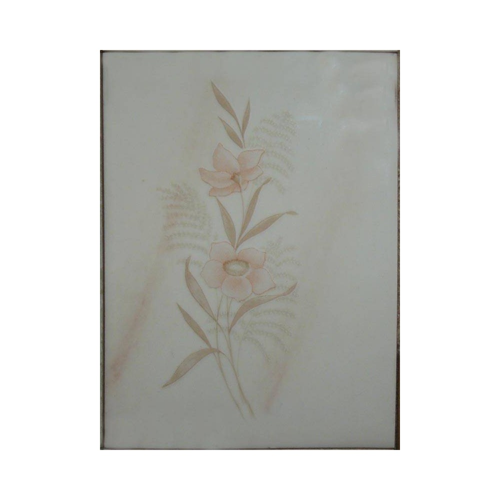 Faïence beige Décor fleur n°1 15x20 Grespania -  Paquet 1 m2